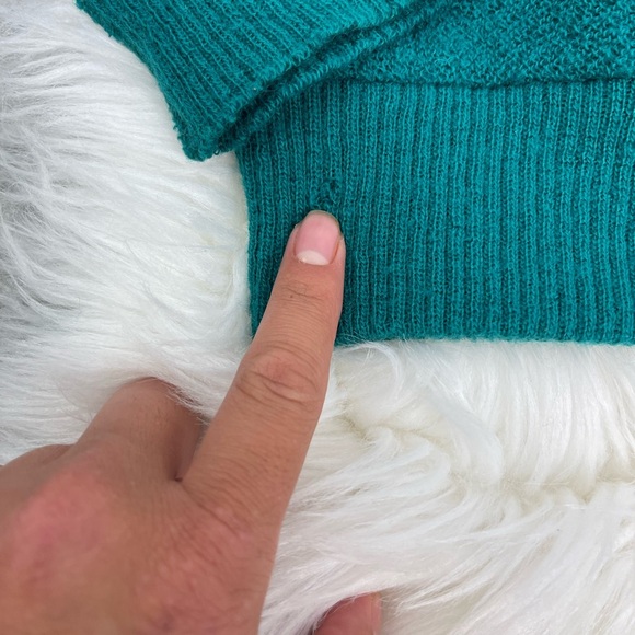 Vintage 60s Pendleton True Teal Green Blue Pure Virgin Wool Cardigan - Picture 8 of 8